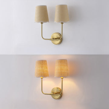 Lila Traditional Coastal Scalloped Fabric Shade/Metal LED Vanity Light